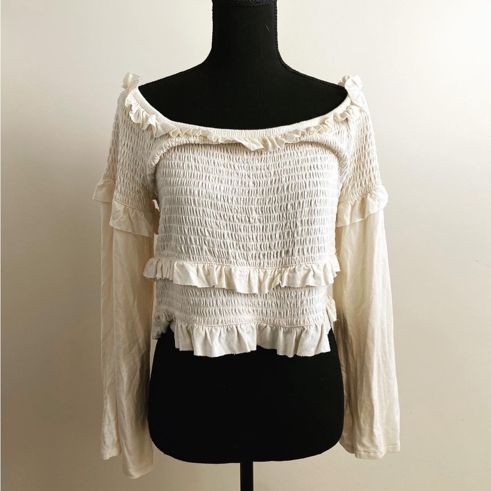 Long Sleeve Boho Crop Top